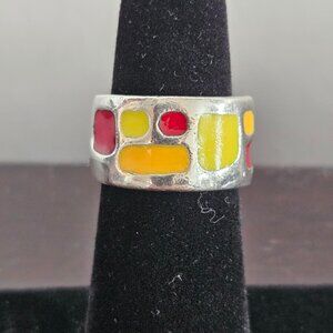 Original Heather B. Moore Design Silver and Enamel Ring
